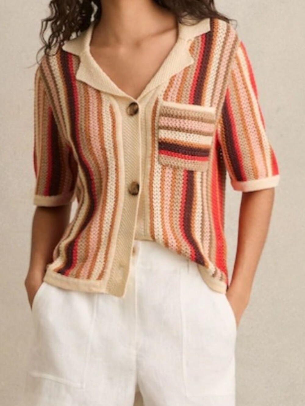 Reiss Candy Striped Knit Shirt Women